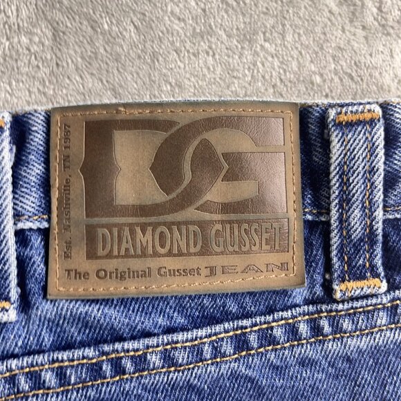 Diamond Gusset Jeans Mens 38x30 Blue Regular Fit Denim Made USA Workwear Classic - Picture 4 of 16